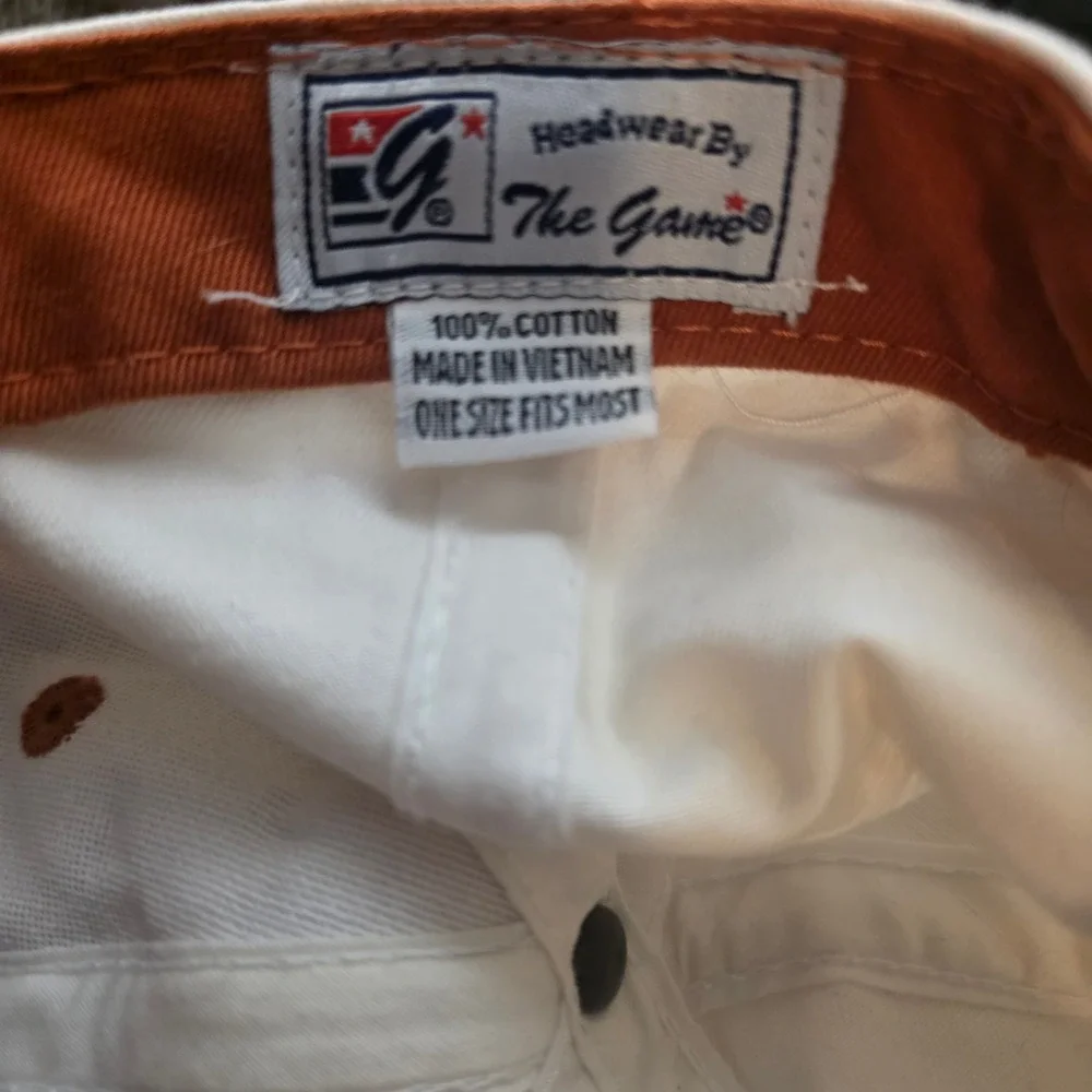 Vintage The Game University of Texas Hat Unisex OSFM White Burnt Orange Snapback